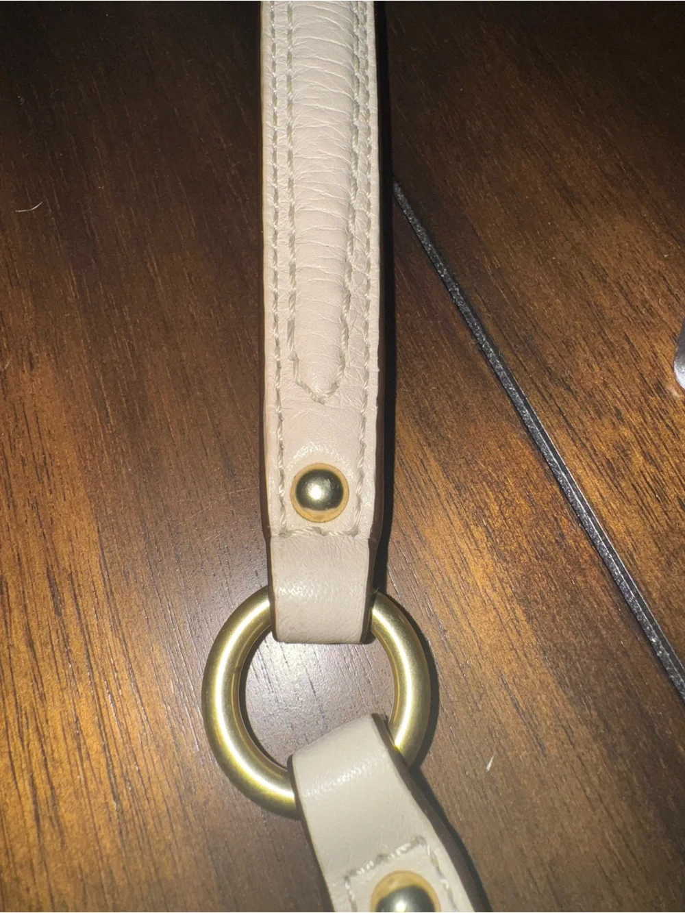 Coach Leather Shoulder Strap with Brass Hardware